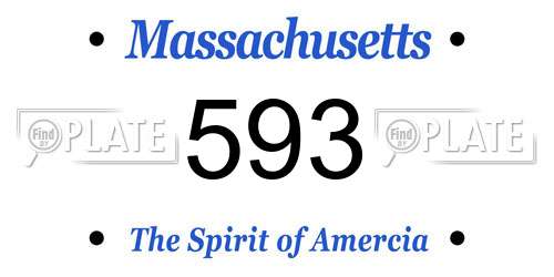 593 Massachusetts License Plate
