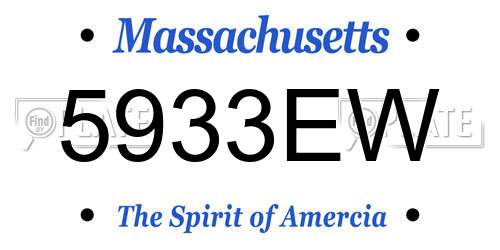 5933EW Massachusetts License Plate