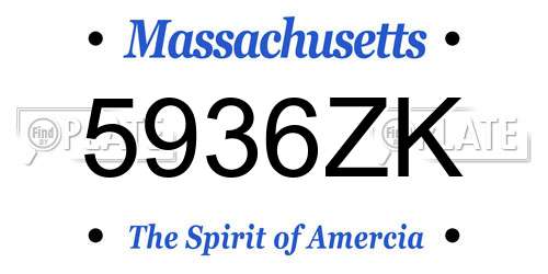 5936ZK Massachusetts License Plate