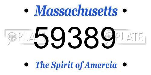 59389 Massachusetts License Plate