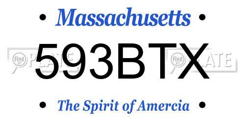 593BTX Massachusetts License Plate
