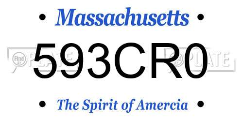 593CR0 Massachusetts License Plate