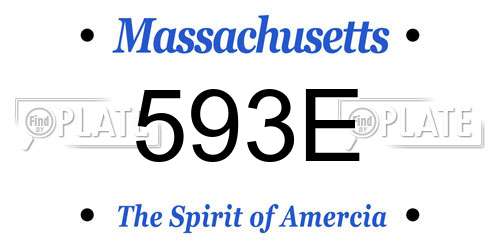 593E Massachusetts License Plate