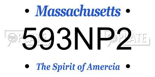 593NP2 Massachusetts License Plate