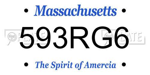 593RG6 Massachusetts License Plate