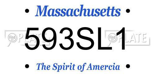 593SL1 Massachusetts License Plate
