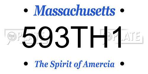 593TH1 Massachusetts License Plate