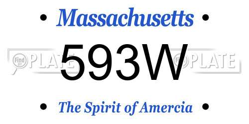 593W Massachusetts License Plate
