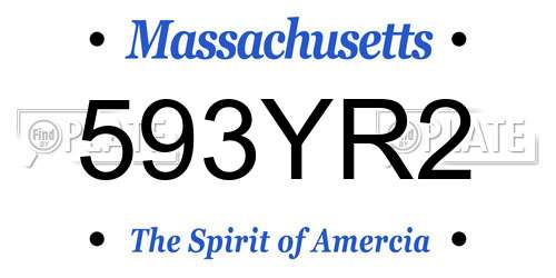 593YR2 Massachusetts License Plate