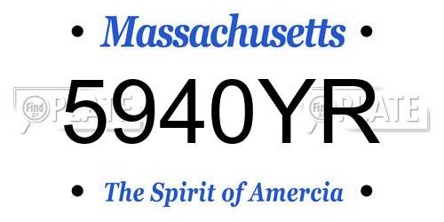 5940YR Massachusetts License Plate