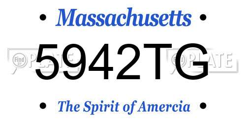 5942TG Massachusetts License Plate