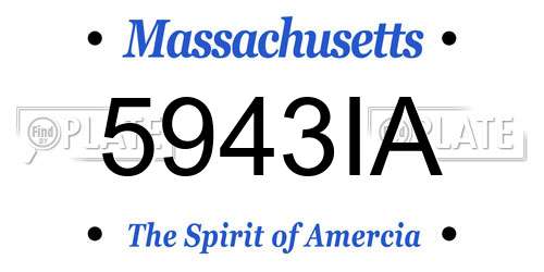 5943IA Massachusetts License Plate