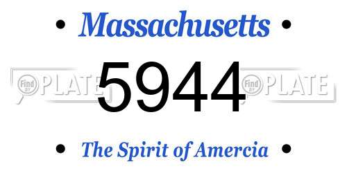 5944 Massachusetts License Plate