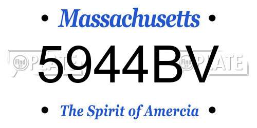 5944BV Massachusetts License Plate