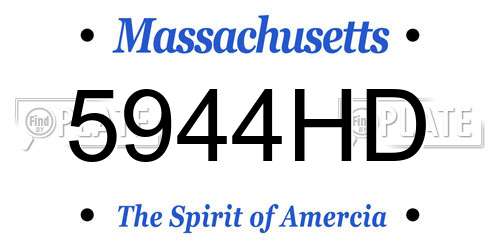 5944HD Massachusetts License Plate