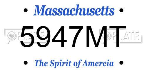 5947MT Massachusetts License Plate