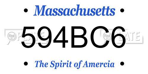 594BC6 Massachusetts License Plate
