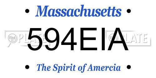 594EIA Massachusetts License Plate