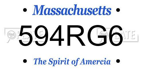 594RG6 Massachusetts License Plate