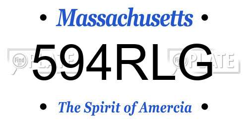594RLG Massachusetts License Plate