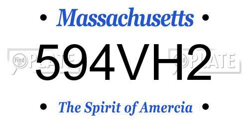 594VH2 Massachusetts License Plate