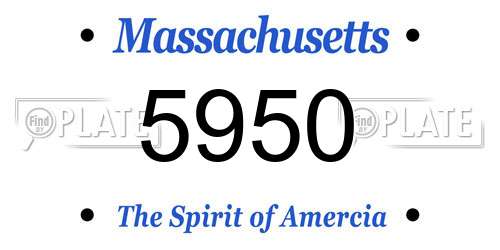 5950 Massachusetts License Plate