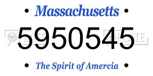5950545 Massachusetts License Plate