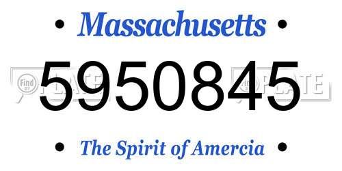 5950845 Massachusetts License Plate