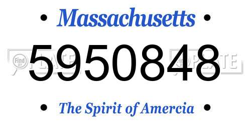 5950848 Massachusetts License Plate