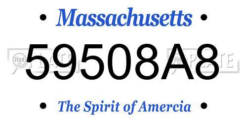 59508A8 Massachusetts License Plate