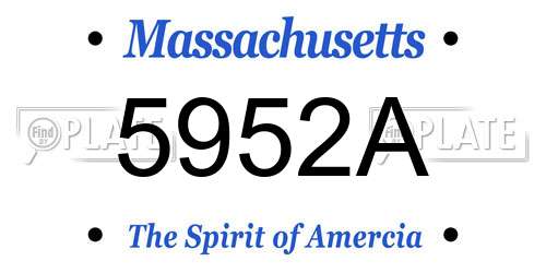 5952A Massachusetts License Plate