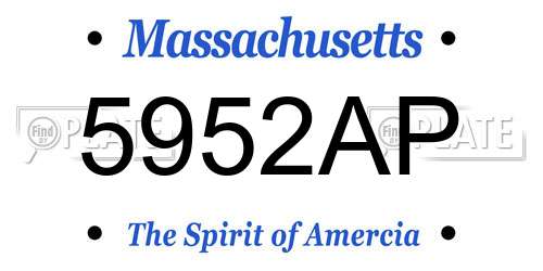 5952AP Massachusetts License Plate