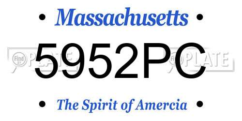 5952PC Massachusetts License Plate