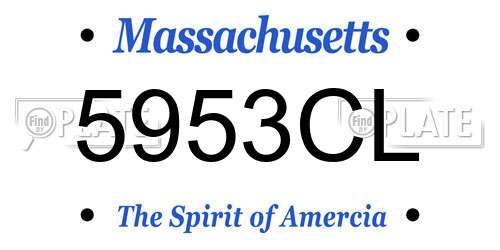 5953CL Massachusetts License Plate