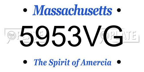 5953VG Massachusetts License Plate