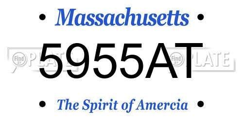 5955AT Massachusetts License Plate