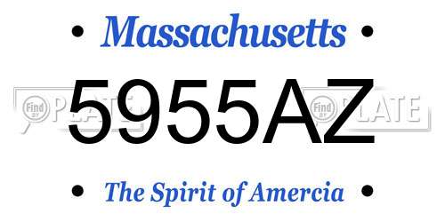 5955AZ Massachusetts License Plate