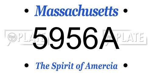 5956A Massachusetts License Plate
