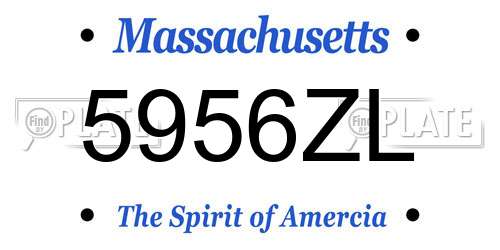 5956ZL Massachusetts License Plate