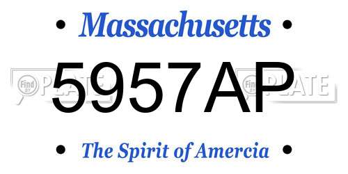 5957AP Massachusetts License Plate
