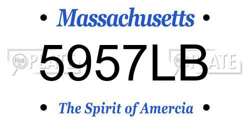 5957LB Massachusetts License Plate