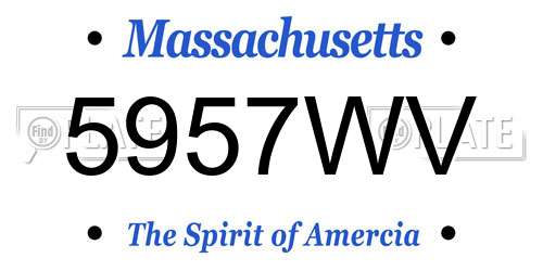 5957WV Massachusetts License Plate
