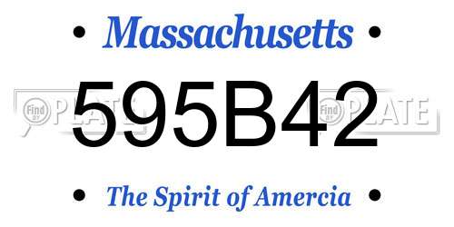 595B42 Massachusetts License Plate