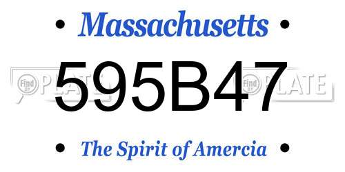595B47 Massachusetts License Plate