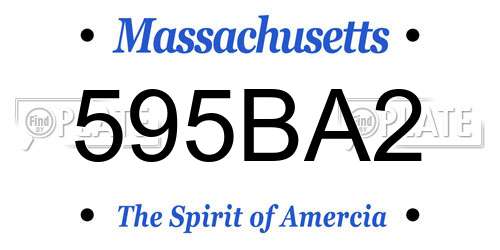 595BA2 Massachusetts License Plate