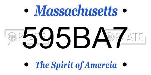 595BA7 Massachusetts License Plate