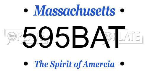 595BAT Massachusetts License Plate