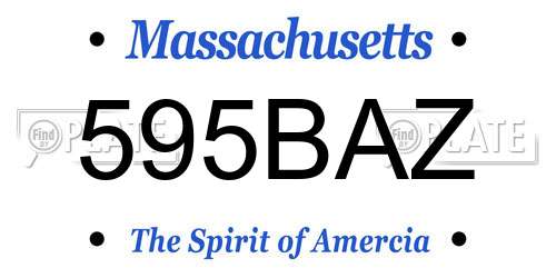 595BAZ Massachusetts License Plate