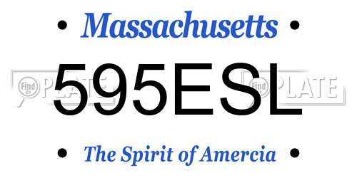 595ESL Massachusetts License Plate