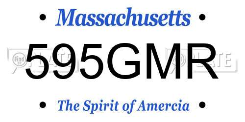 595GMR Massachusetts License Plate
